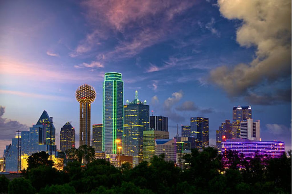 Dallas Texas TX – Downtown Skyline – Guide to one of America’s Best Cities–home to some of the world’s best plastic surgeons 