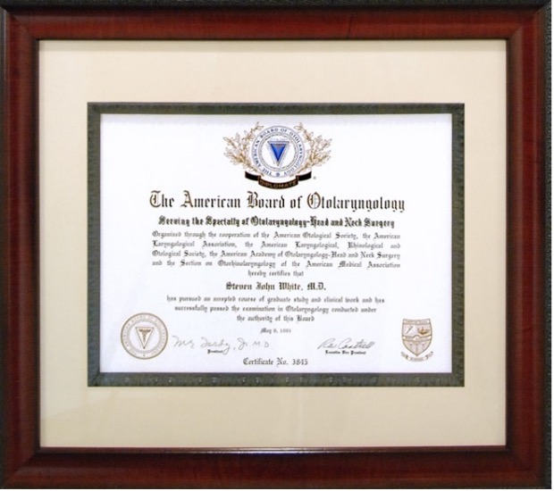 certified by The American Board of Otolaryngology (ENT) USA Plastic Surgery, Dallas Fort Worth, Texas TX